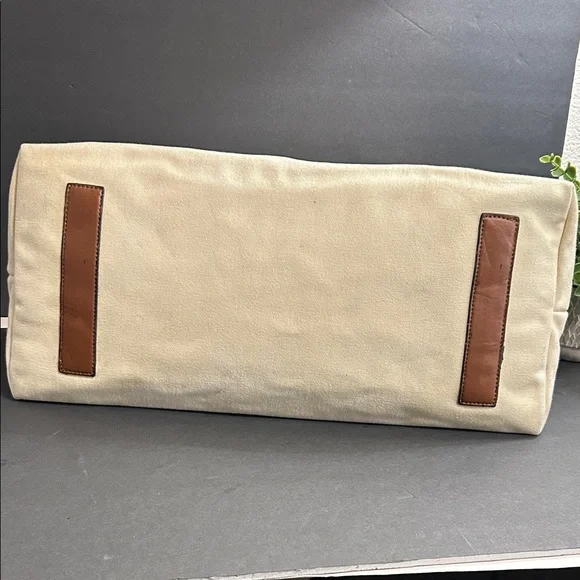 Beige Tote with Brown and Black Accents - Picture 3 of 17